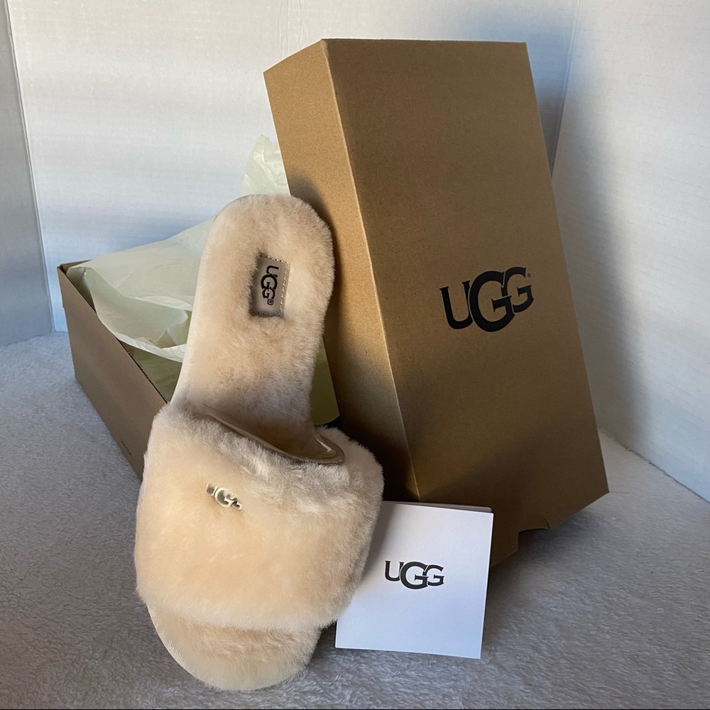 Ugg Womens Cozette Slide Slipper Natural Off White Size US 6 Cozy 100% Wool NEW